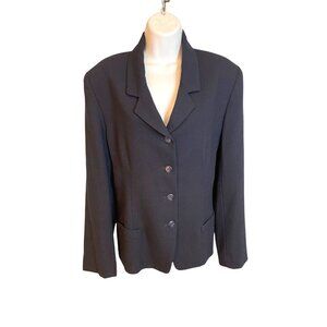 Talbots Vintage Black 100% Pure Wool Blazer